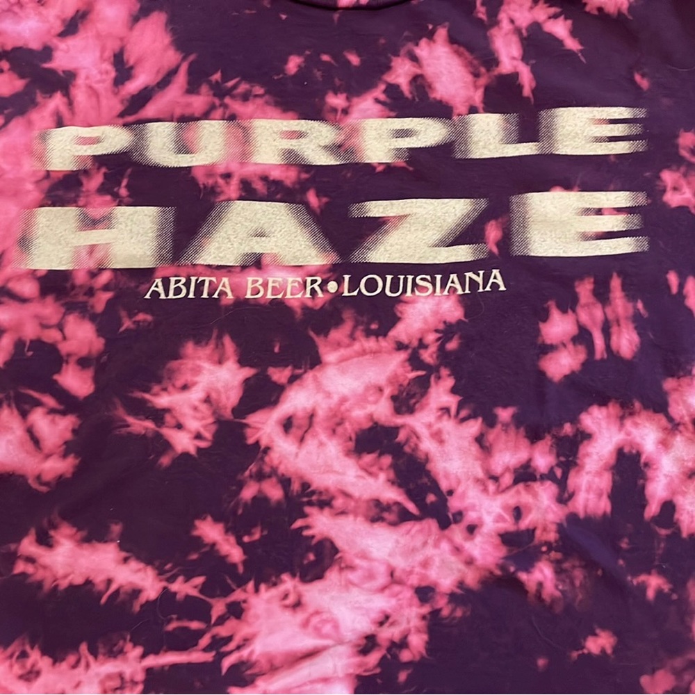 Abita Beer - Custom Tie-Dyed - Purple Haze T-shirt - Upcyle - ONE OF A KIND 🍄‍🟫 - Picture 3 of 11
